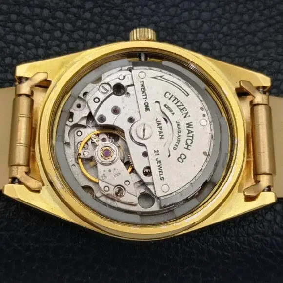 Vintage 1998 Citizen Automatic Mens Gold Watch W/daydate & Silver accents - Picture 10 of 10